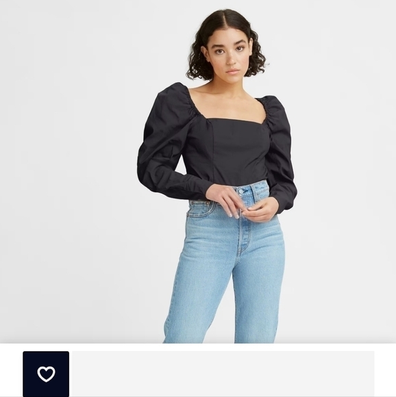 LEVI'S JUNIE MUTTON SLEEVE BLOUSE, sz SMALL - Picture 1 of 14
